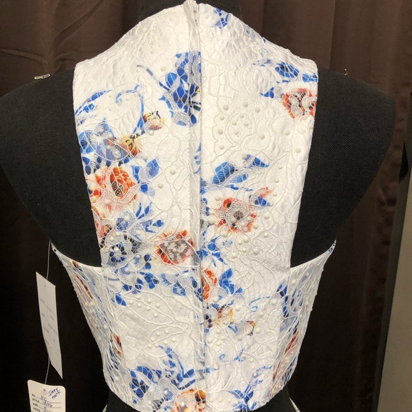 Lower priced Envious Couture Gown Size 4 Ivory & Multicolor Mermaid - Picture 6 of 13